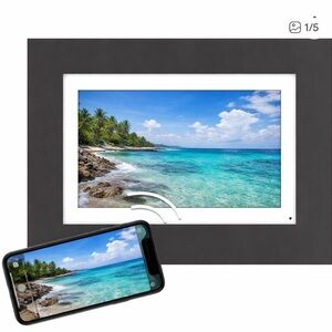 PhotoShare Digital Picture Frame Black with white mat